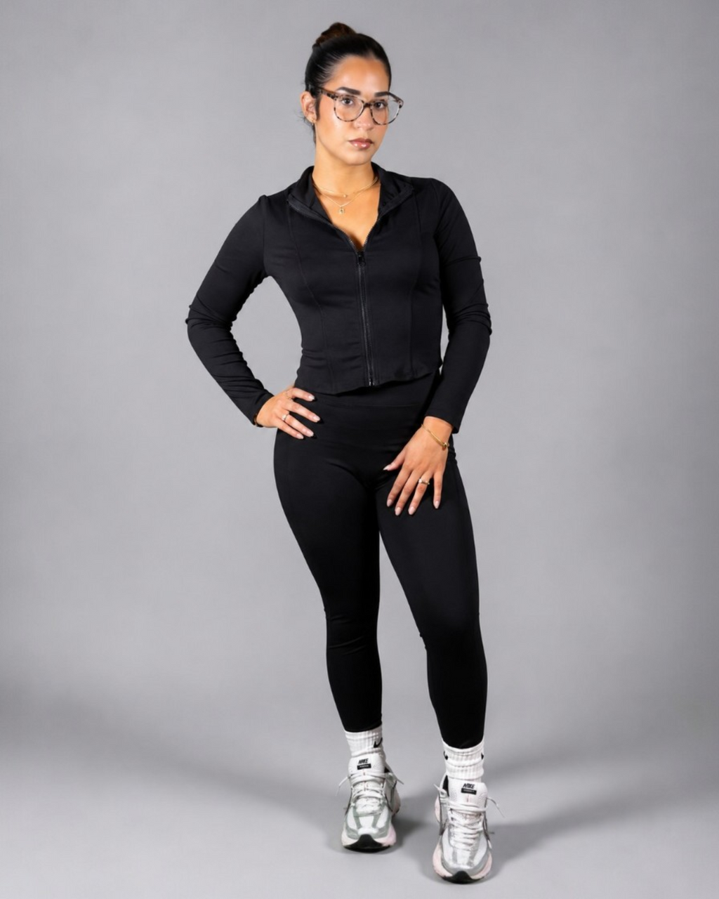 Contour Zip-Up Set – Black